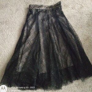 Japanese Grey and Black Sequin Midi Skirt